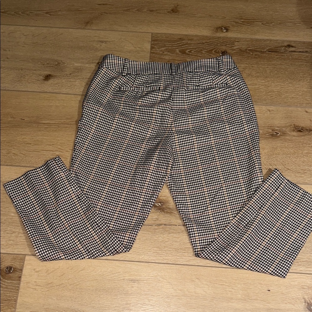 Talbots Women's Black and Tan Checkered Ankle Pants - Picture 10 of 12